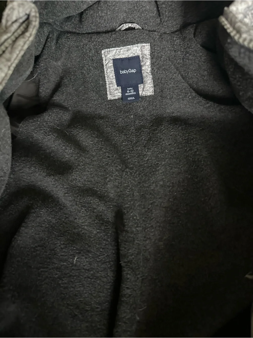 Baby GAP Heather Gray Puffer One-Piece Hooded Snowsuit 6-12 months